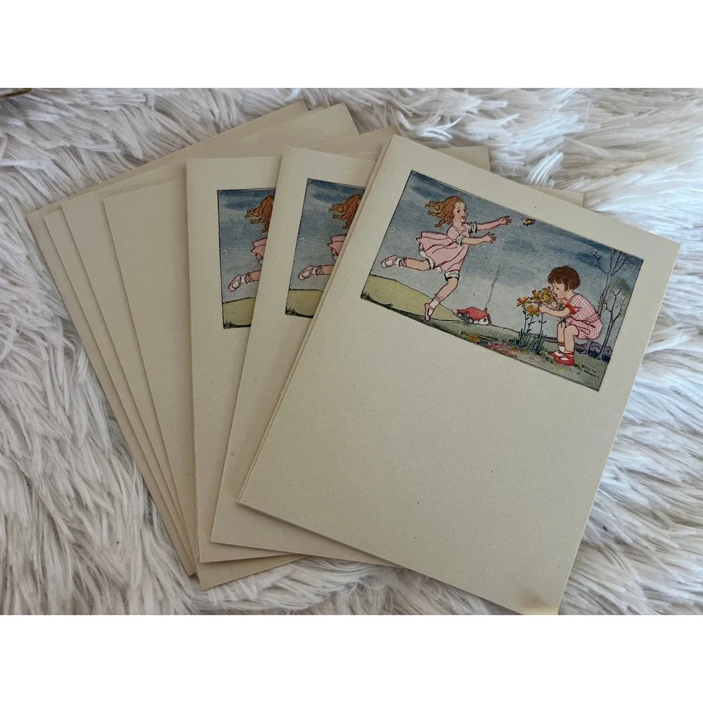 Unused Children's Stationery Art Deco Style Box & Sweet Nursery Graphics Eaton